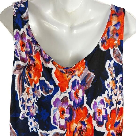 Jones Studio Maxi Floral Sleeveless Chiffon Long Flowy Lined Dress Womens 16W - Picture 12 of 16